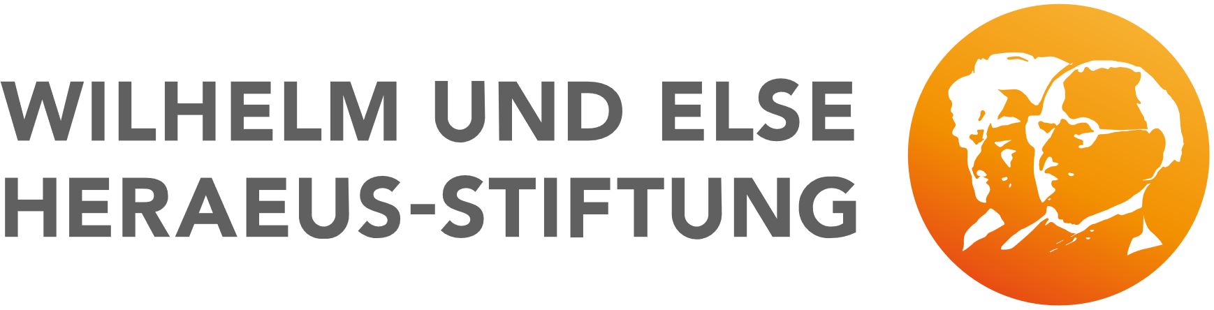 Logo der WE-Heraeus-Stiftung - Schriftzug und Porträt der Stifter